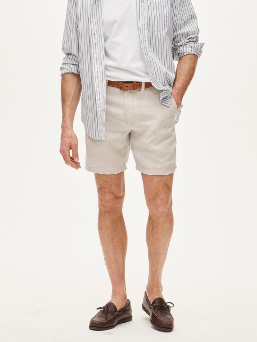 J crew ivory sand 7" linen short